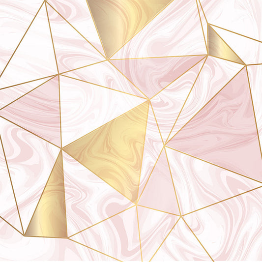 Vinilo decorativo Triángulos abstractos en tonos rosas y dorados