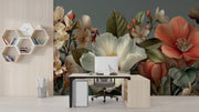 Elegant Warm-Tone Floral Mural