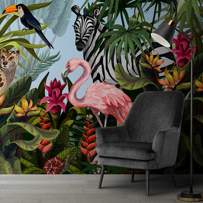 Tropical art wall stickers