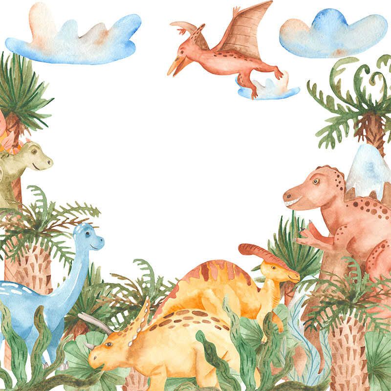 Watercolor dinosaurs wallpaper