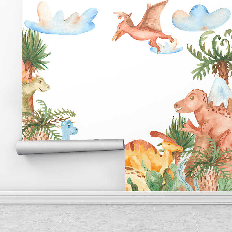 Watercolor dinosaurs wallpaper