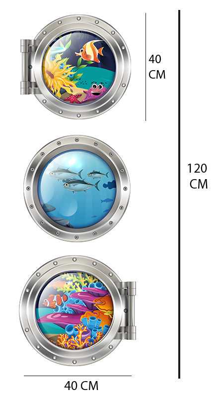 Set de vinilos decorativos agujeros submarinos