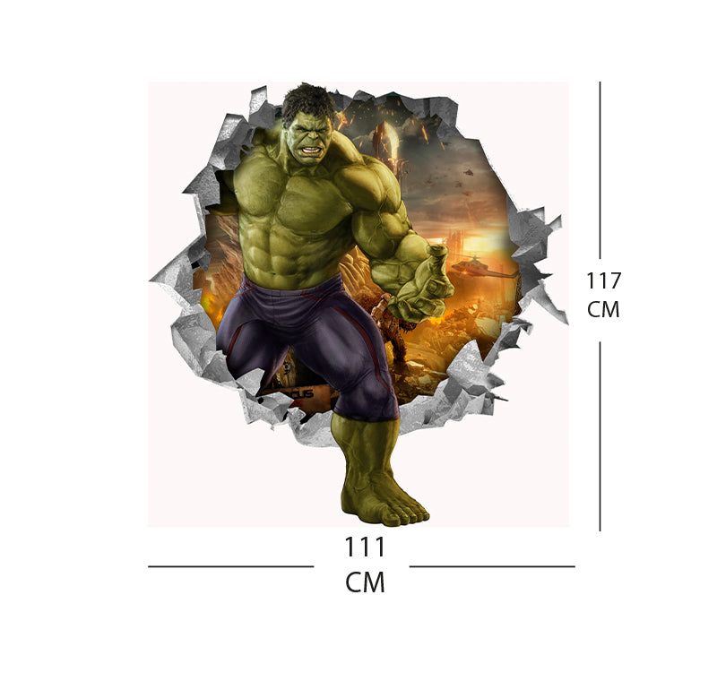Vinilo decorativo 3d super héroe Hulk