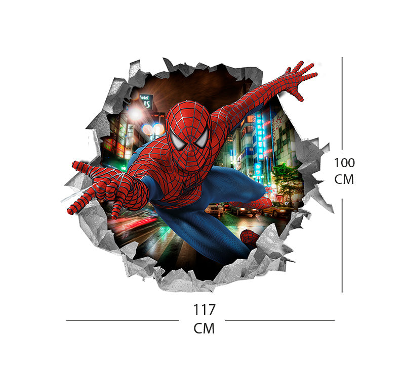 Vinilo decorativo 3d Super héroe Hombre Araña