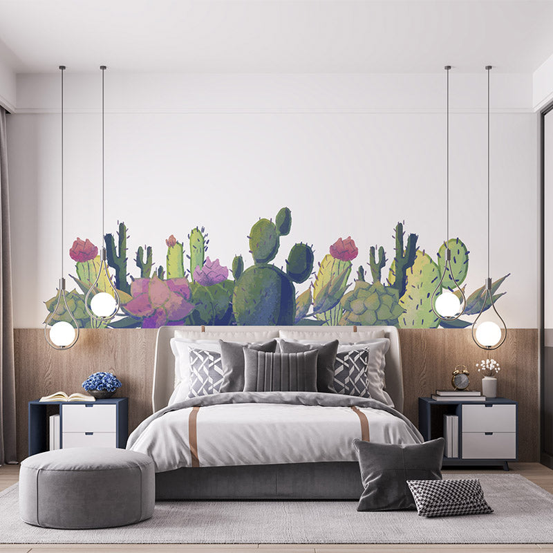 Cenefa coloridos cactus vinilos decorativos para pared