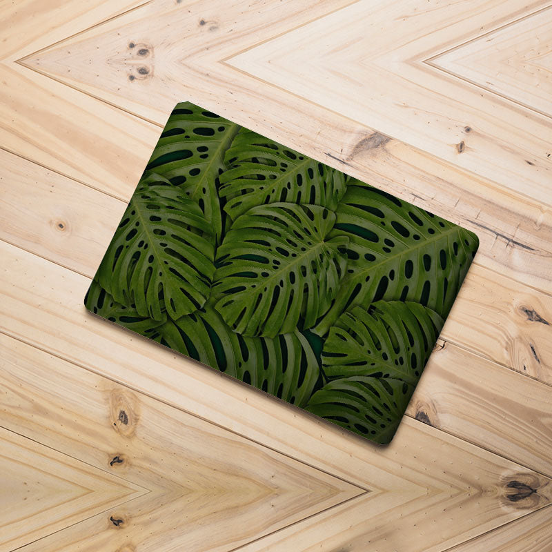 Skins para laptop patrón de hojas verdes vinilo decorativo