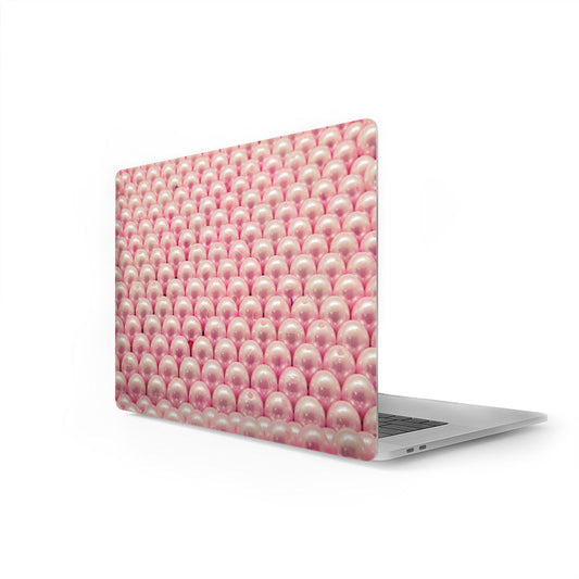Skin para laptop patrón de perlas con fondo rosa vinilo decorativo